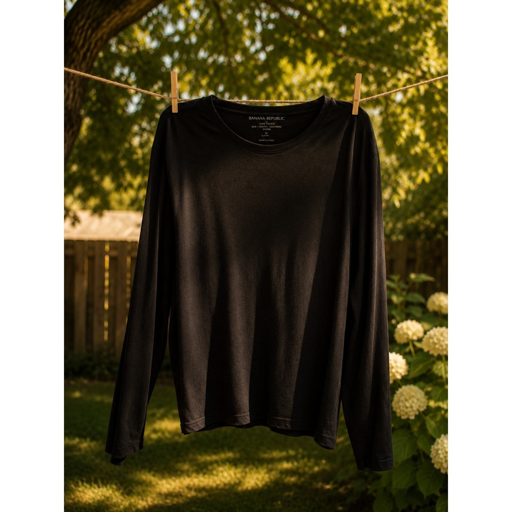 Banana Republic Luxury Blend Sweater XL Black Silk Cashmere Cotton Knit